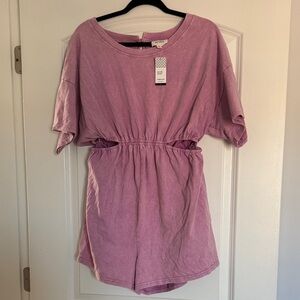 Mauve Pink Cutout Waist Romper